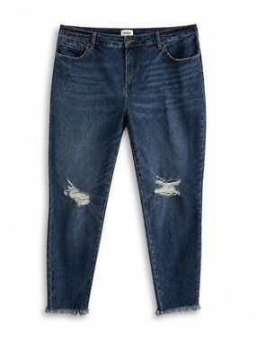Pistola Distressed Scissor Cut Frayed Denim Stretch Ankle Jeans Plus SZ 22W